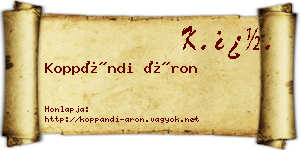 Koppándi Áron névjegykártya