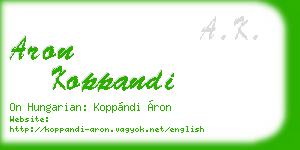 aron koppandi business card